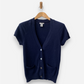 Navy Cashmere V Neck Button Up Top by Gap
