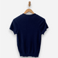 Navy Cashmere V Neck Button Up Top by Gap