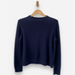 Navy Blue Cashmere Crew Neck Chunky Knit, Oversized Jumper by COS