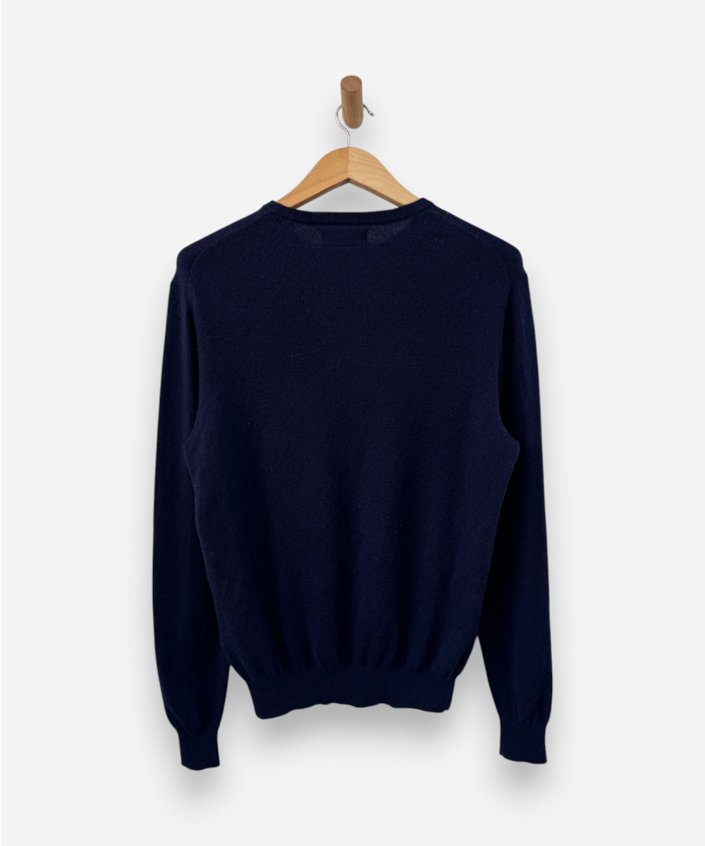 Navy Blue Cashmere Crew Neck Jumper