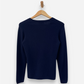 Navy Blue Cashmere V Neck Jumper by Jake S
