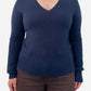 Navy Blue Cashmere V Neck Jumper by M&S