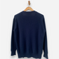 Navy Blue Chunky Cashmere V Neck Gold Nautical Buttons Cardigan by The Cashmere Centre