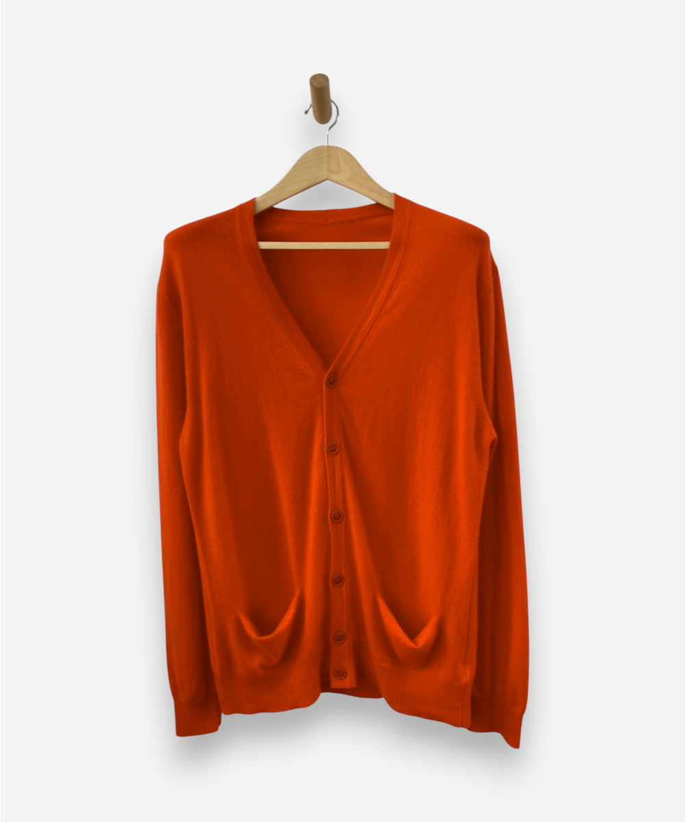 Orange Cashmere V Neck Cardigan by French Connection
