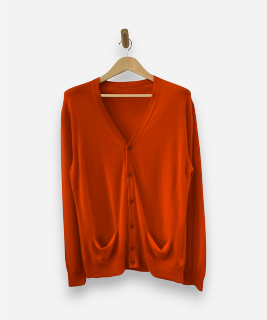 Orange Cashmere V Neck Cardigan by French Connection