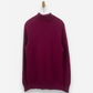 Pink Cashmere Roll Neck Chevron Ribbed Chunky Knit Jumper 