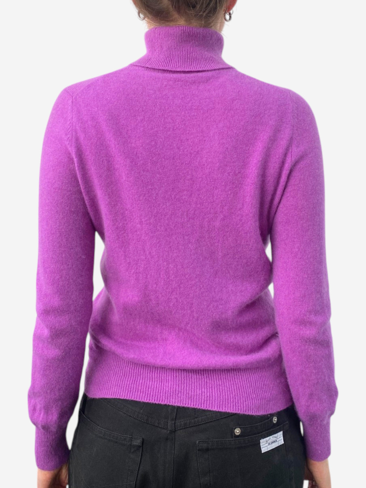 Pink Cashmere Roll Neck Jumper