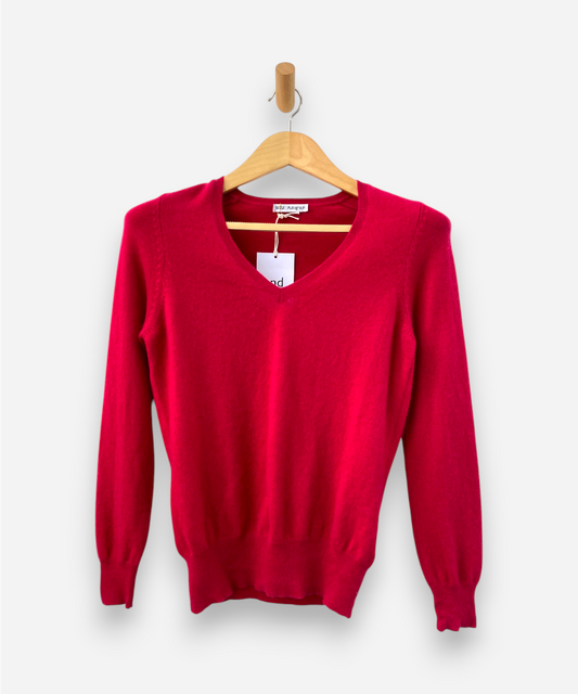 Pink Cashmere V Neck Jumper