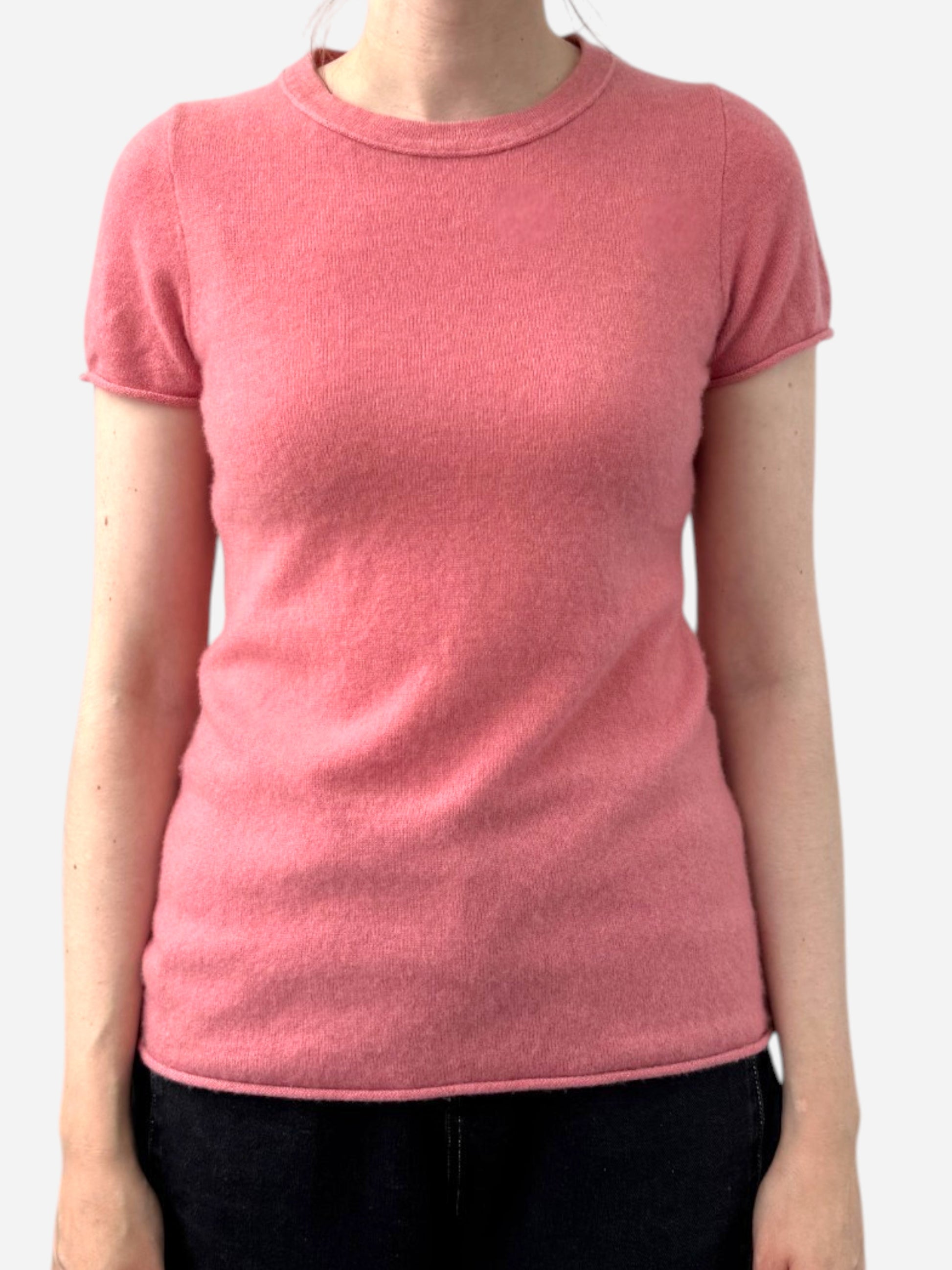 Pink Cashmere Crew Neck Top