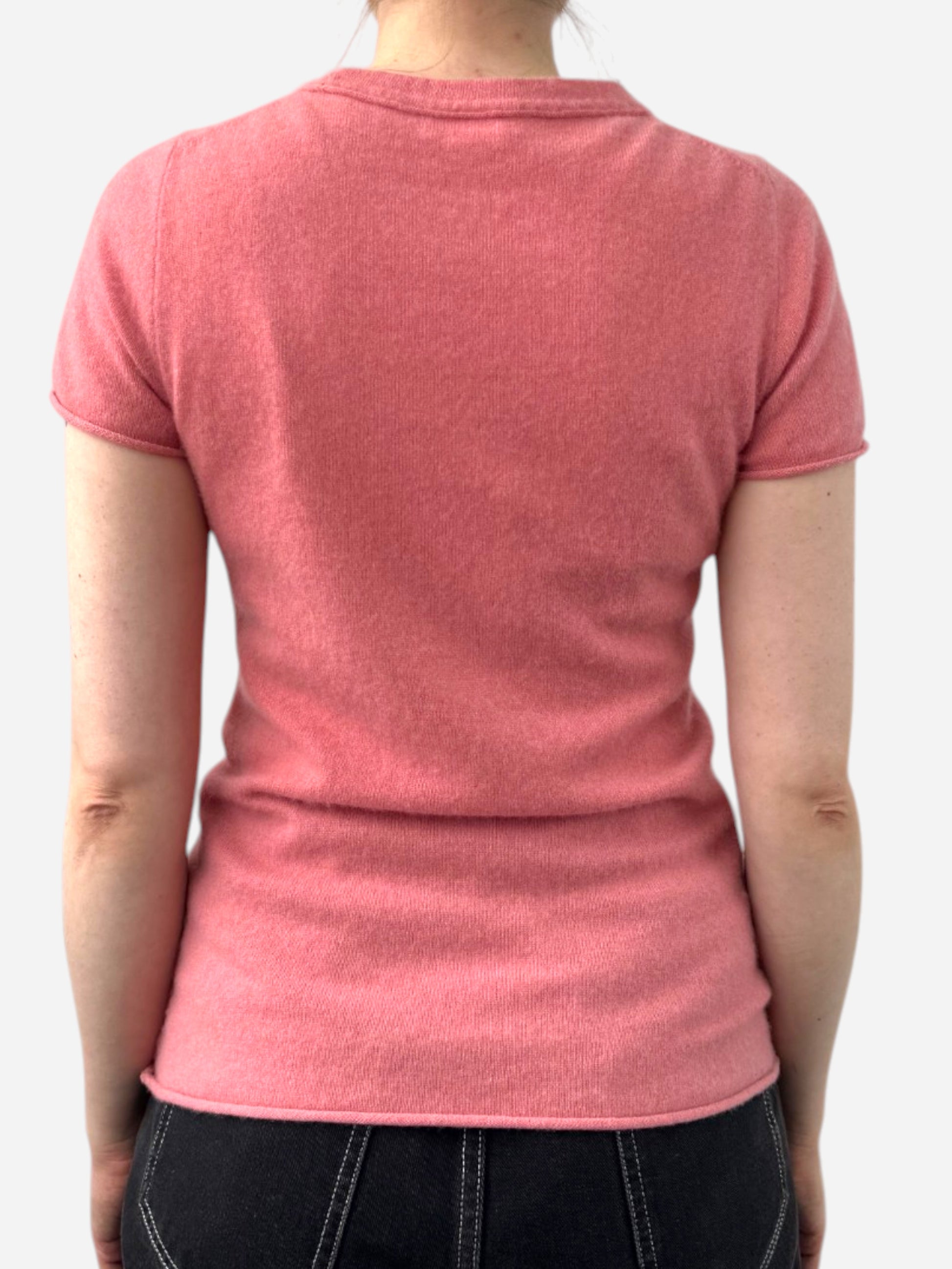 Pink Cashmere Crew Neck Top