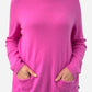 Pink Cashmere Mock Neck Jumper with Pockets