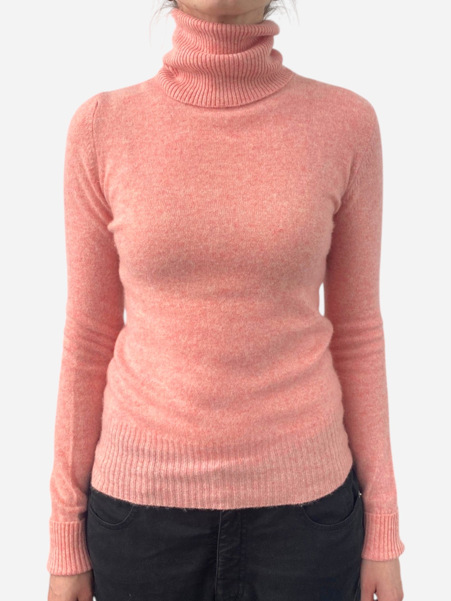 Pink Cashmere Roll Neck Jumper by Saks of Fifth Avenue
