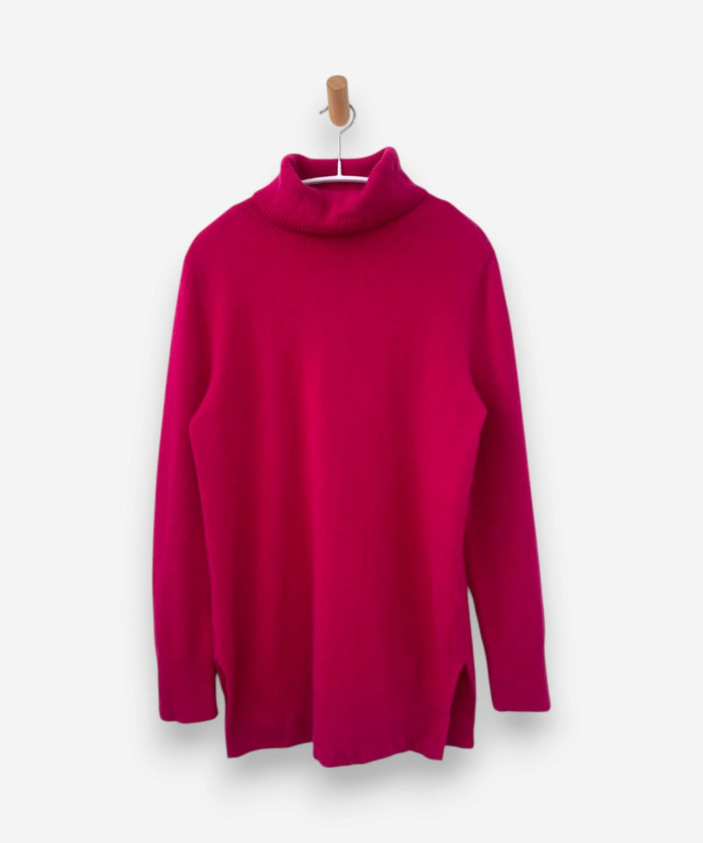 Pink Cashmere Roll Neck Tunic