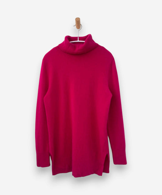 Pink Cashmere Roll Neck Tunic