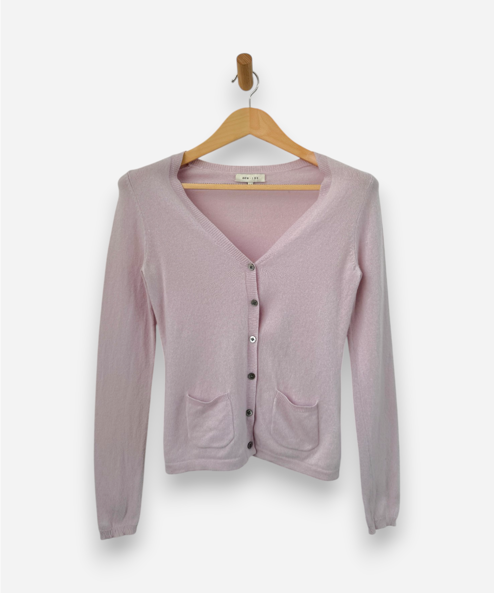 Pink Cashmere V Neck Cardigan