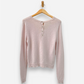 Pink Cashmere V Neck Chunky Knit with Bejewelled Buttons Jumper by Philosophy