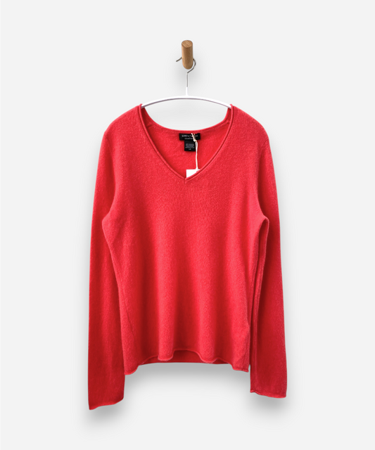 Pink Cashmere V Neck Jumper