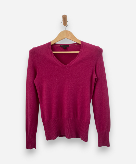 Pink Cashmere V Neck Jumper by S.Oliver