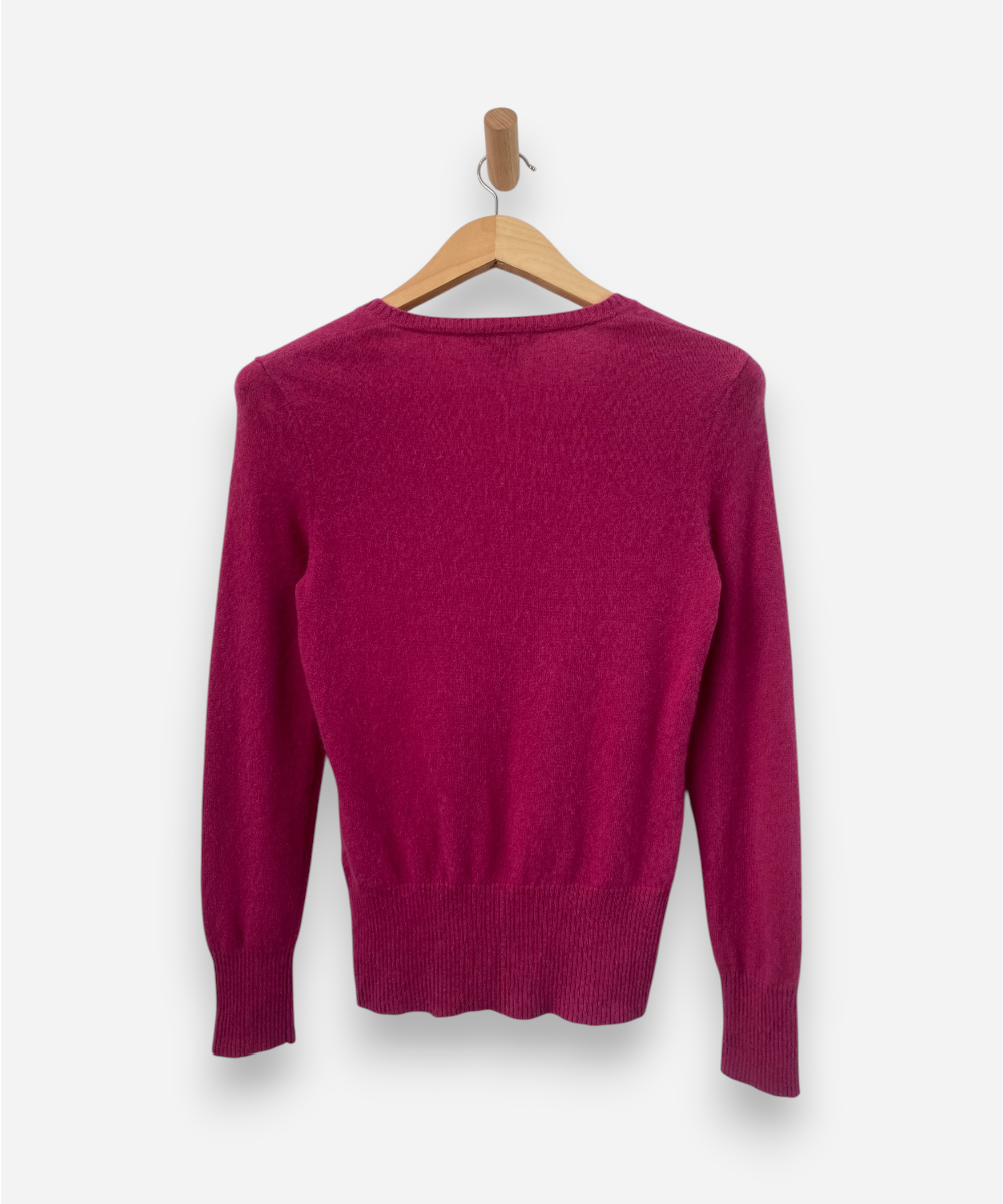 Pink Cashmere V Neck Jumper by S.Oliver