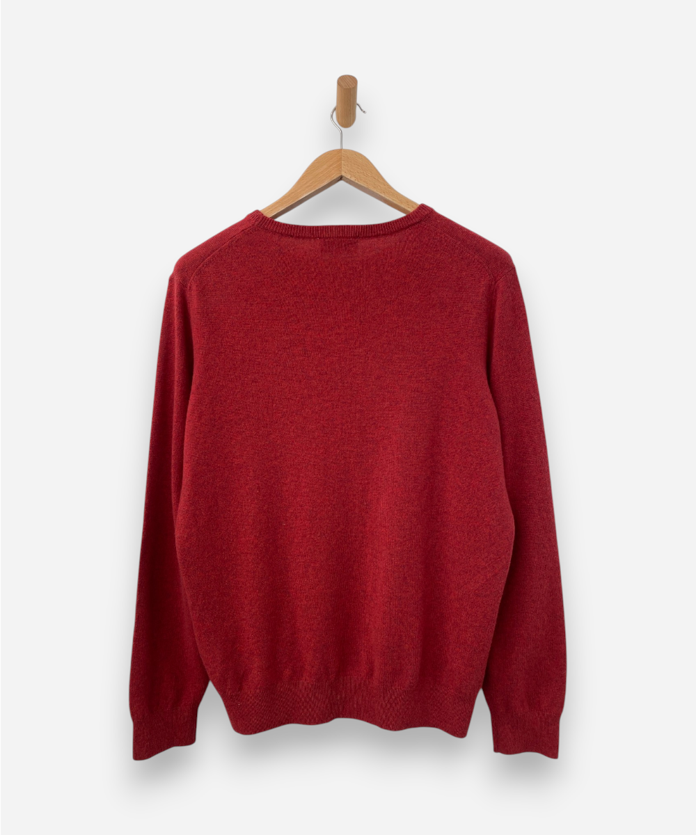 Pinky Red Cashmere Crew Neck Jumper by Nick Cosimo