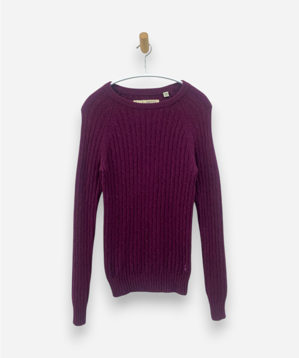 Plum Cashmere Crew Neck Jumper