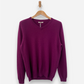 Plum Cashmere V Neck Jumper by WoolOvers