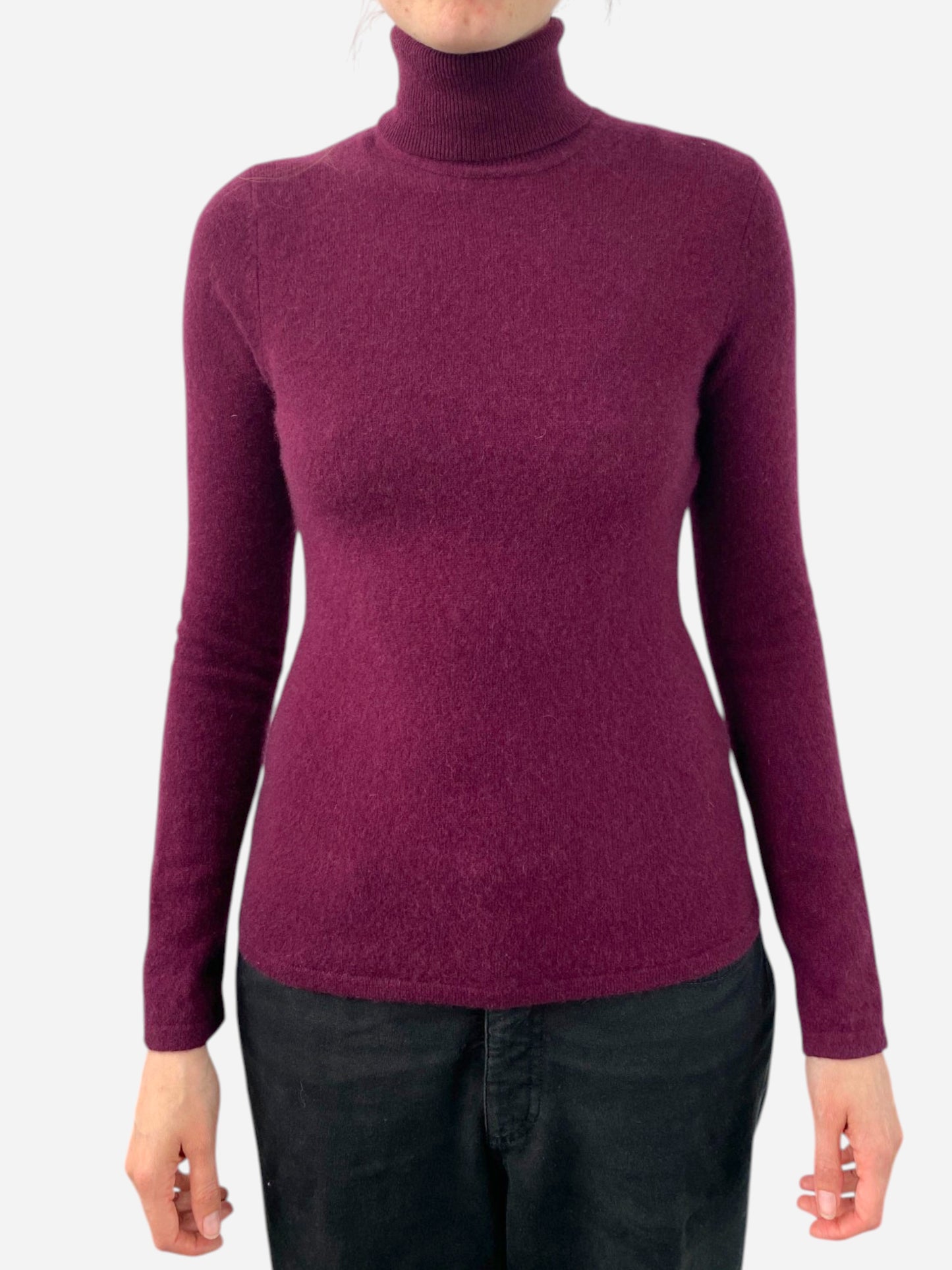 Plum Cashmere Roll Neck Jumper by Lord & Taylor