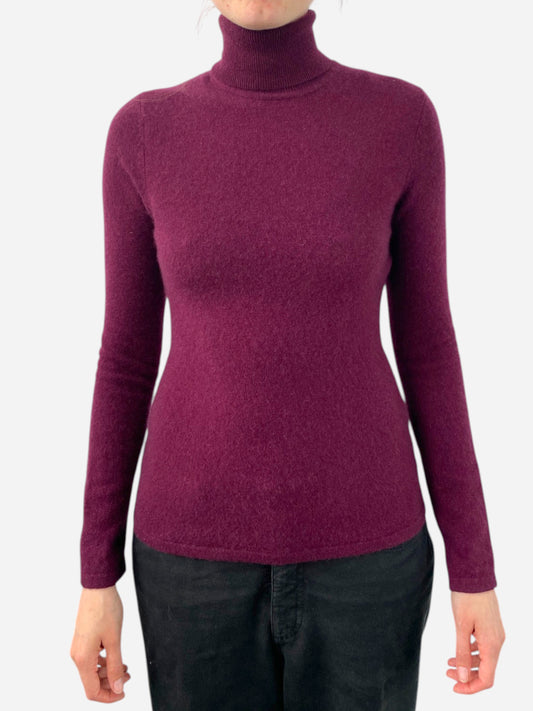 Plum Cashmere Roll Neck Jumper by Lord & Taylor