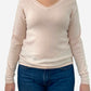 Powder Pink Cashmere V Neck Jumper by Gemo