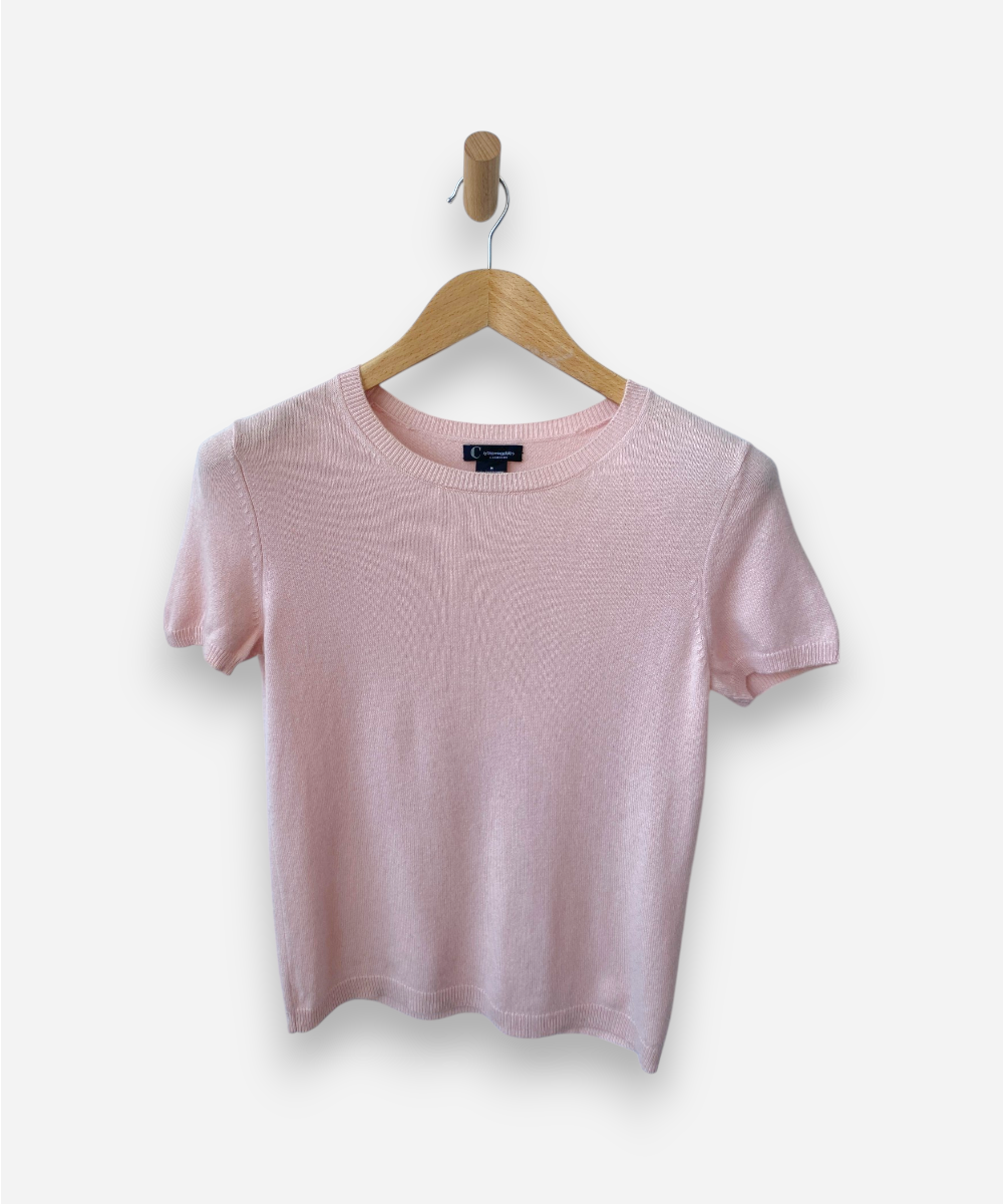 Powder Pink Cashmere Crew Neck Top Bloomingdales
