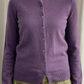 Purple Cashmere Crew Neck Cardigan with Clear Buttons by Boden