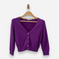 Purple Cashmere Cropped Cardigan by Boden