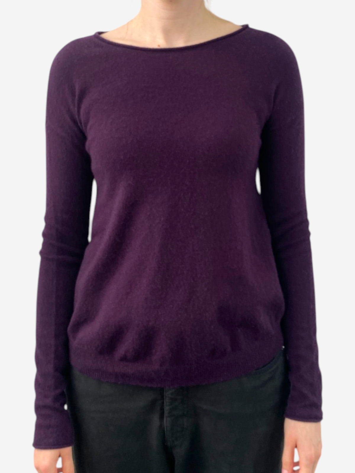 Purple Cashmere Round Neck Jumper 