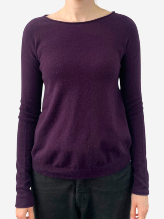 Purple Cashmere Round Neck Jumper 