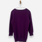 Purple Cashmere V Neck Button Accent Jumper