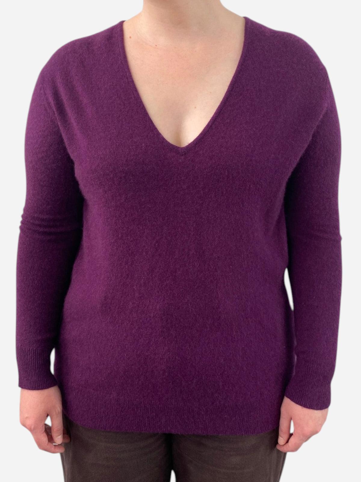 Purple Cashmere V Neck Jumper by Samsøe Samsøe
