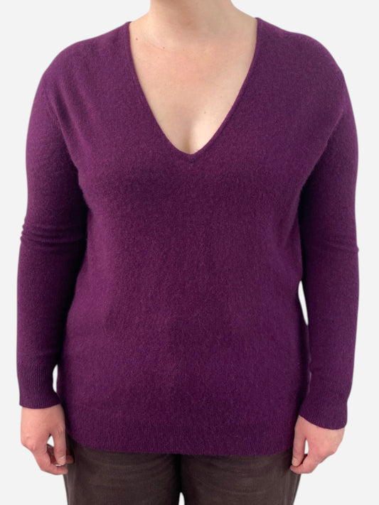 Purple Cashmere V Neck Jumper by Samsøe Samsøe