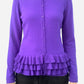 Purple Cashmere Cardigan with Frilled Detail by Madeleine