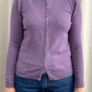 Purple Cashmere Crew Neck Cardigan by Lochmere