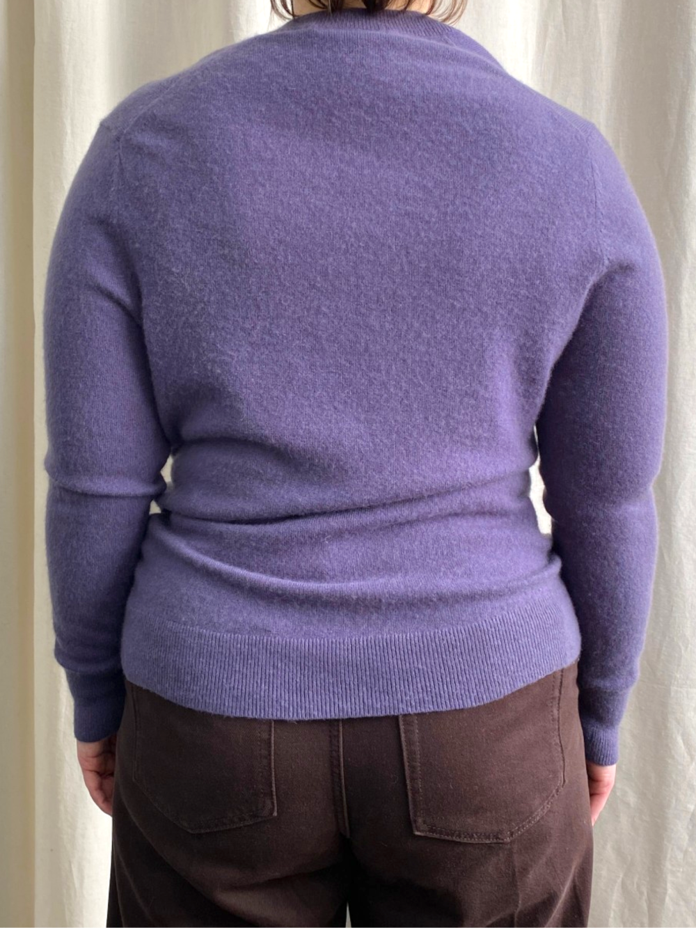 Purple Cashmere V Neck Jumper by UniQlo