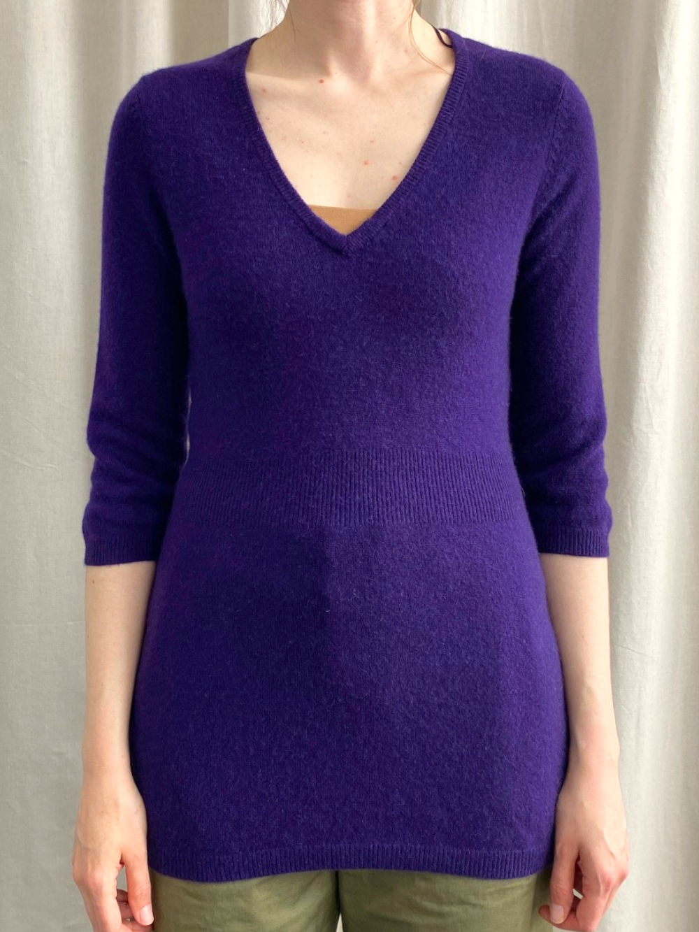 Purple Cashmere V Neck Tunic by F&F