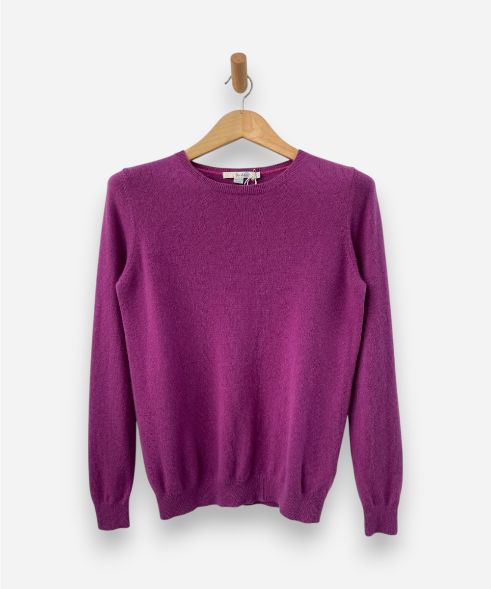 Purple Cashmere Crew Neck Jumper by Boden