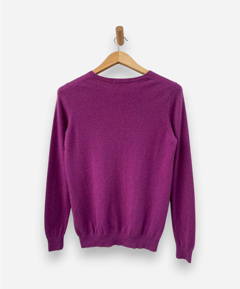 Purple Cashmere Crew Neck Jumper by Boden