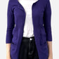 Purple Cashmere Round Neck Cardigan