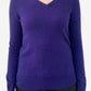 Purple Cashmere V Neck Jumper