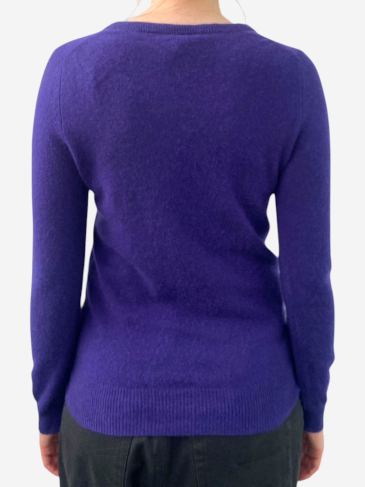 Purple Cashmere V Neck Jumper