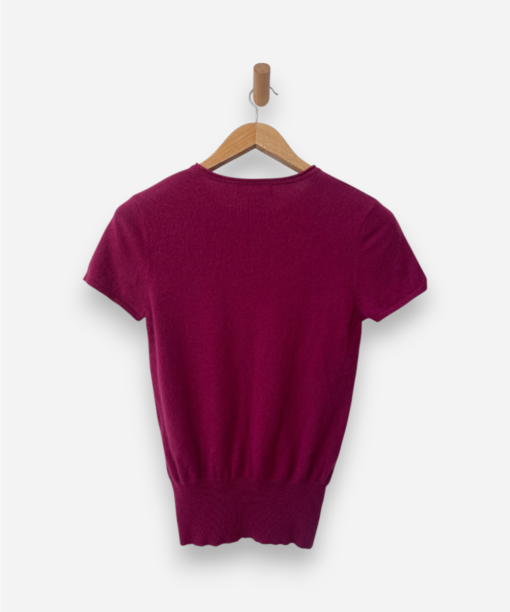Raspberry Pink Cashmere Crew neck Top by Marshall Fields
