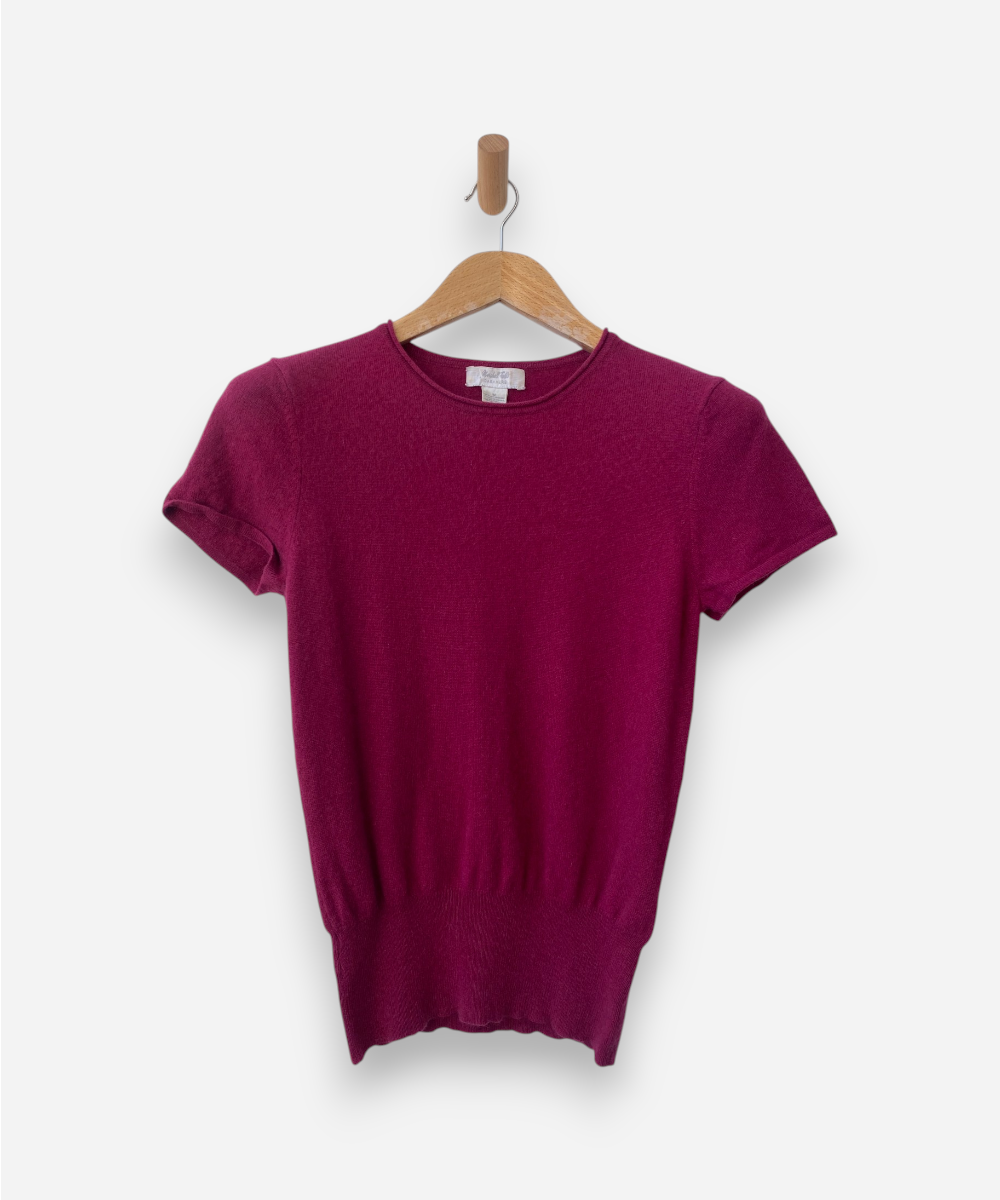 Raspberry Pink Cashmere Crew neck Top by Marshall Fields