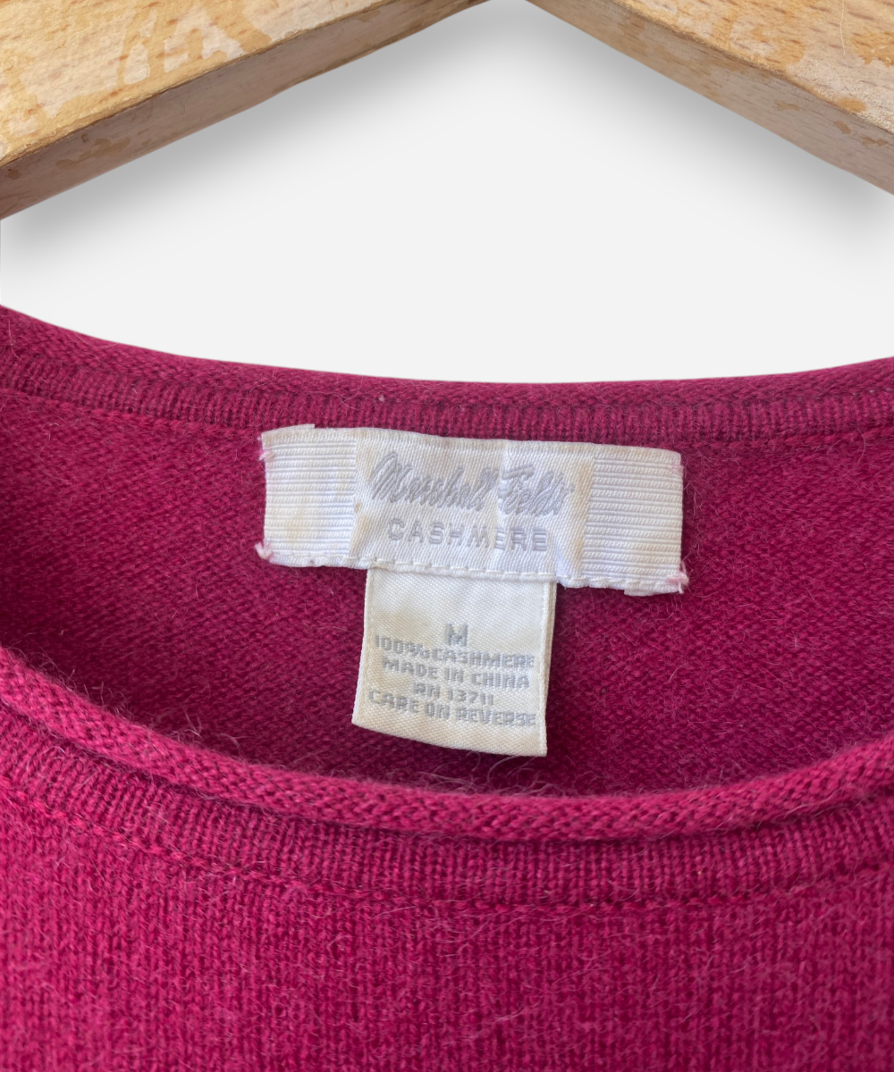 Raspberry Pink Cashmere Crew neck Top by Marshall Fields