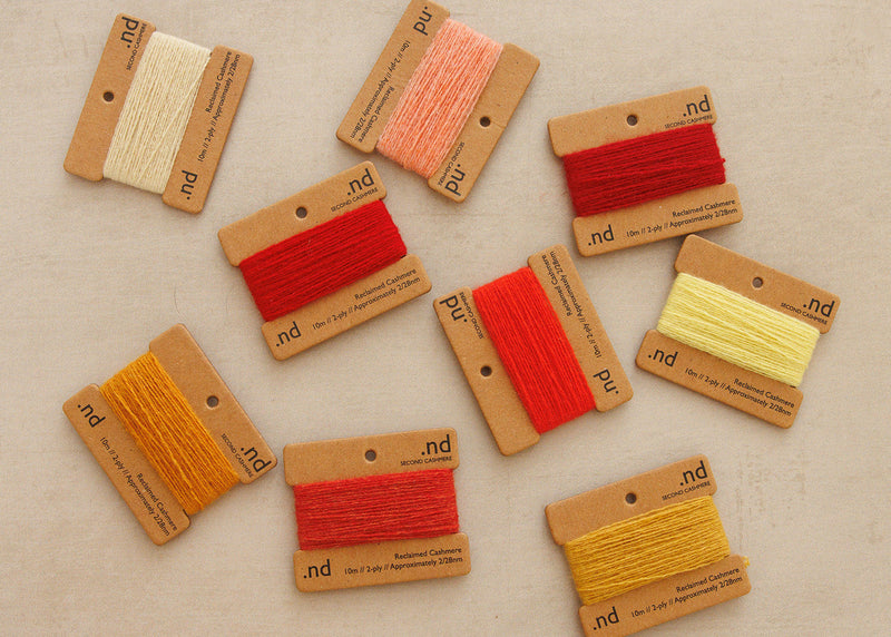 Reclaimed cashmere mending yarns
